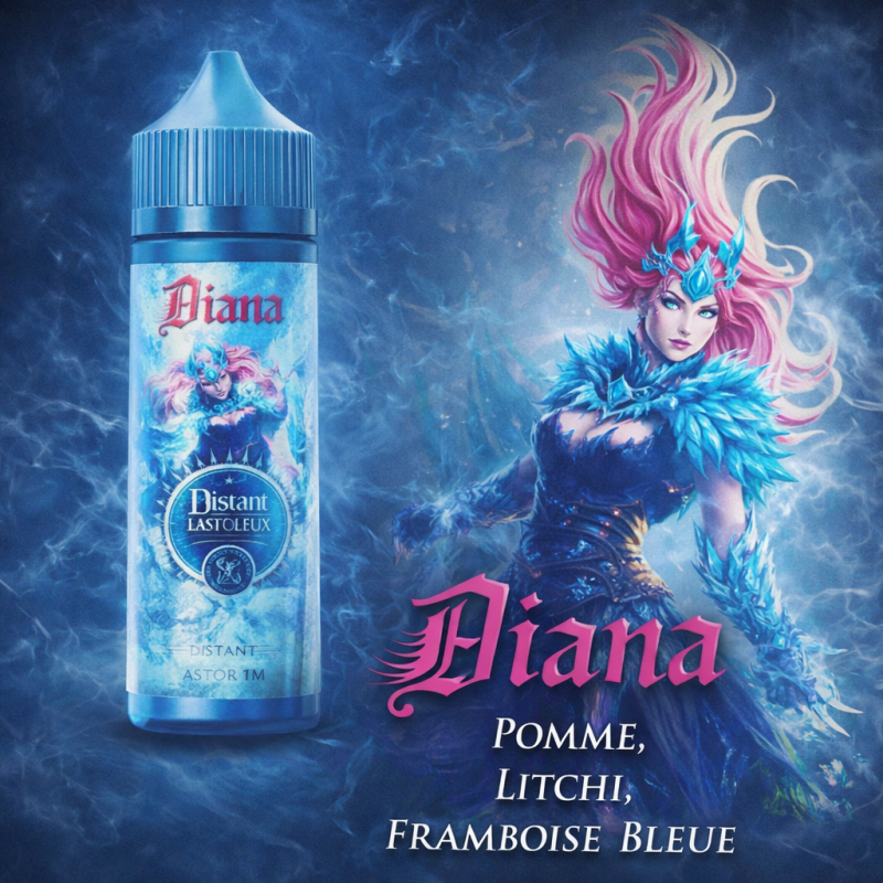 E-liquide Diana Pomme Litchi Framboise Bleue 100ml – Saveur Fruitée Fraîche