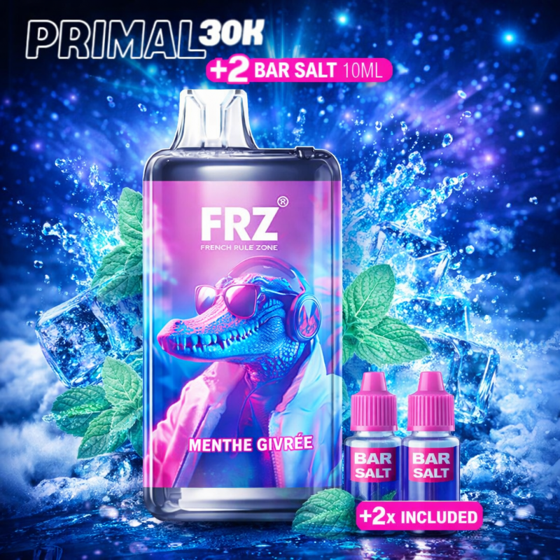 Puff Rechargeable FRZ Primal 30K – 2 Bar Salt 10ml – 30000 Bouffées