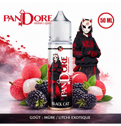 E-liquide Black Cat 50ml Pandore – Mûre Litchi Exotique | Knoks