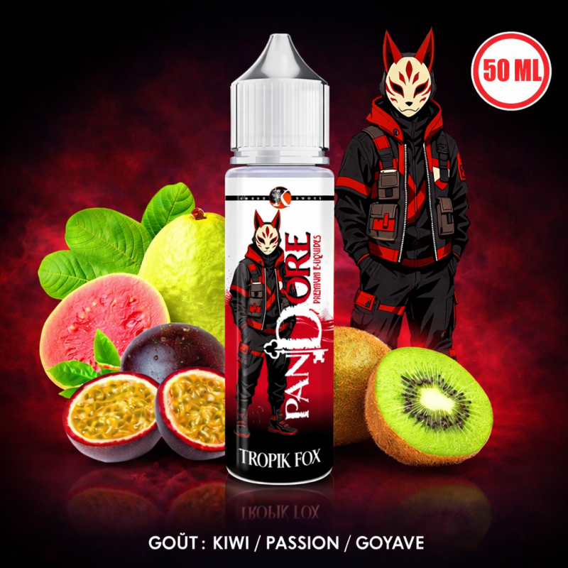 E-liquide Tropik Fox 50ml Pandore – Kiwi Passion Goyave | KNOKS