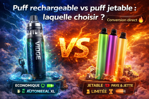 Puff rechargeable vs puff jetable : laquelle choisir en 2026 ?